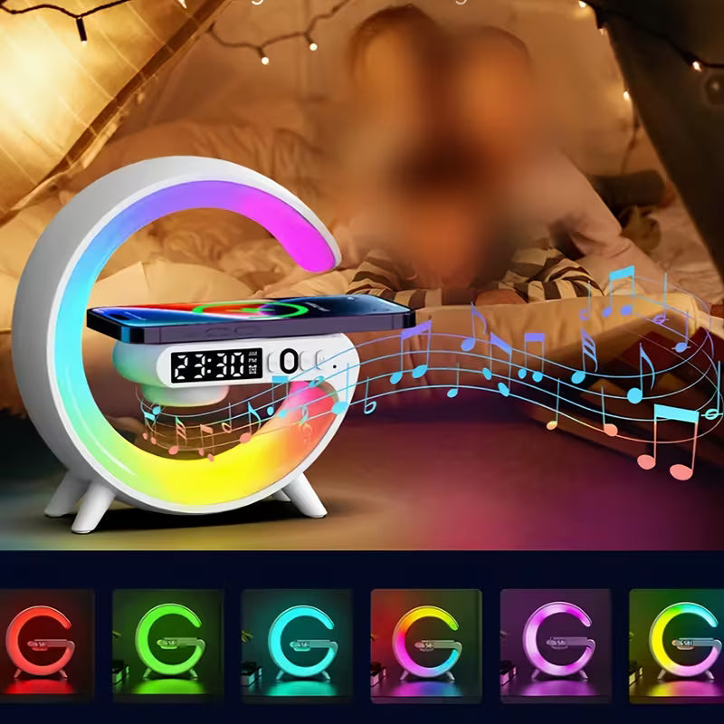 Wireless Sunrise Alarm Clock with RGB Light & Bluetooth Speaker | Fast Charging | Heavy Sleepers